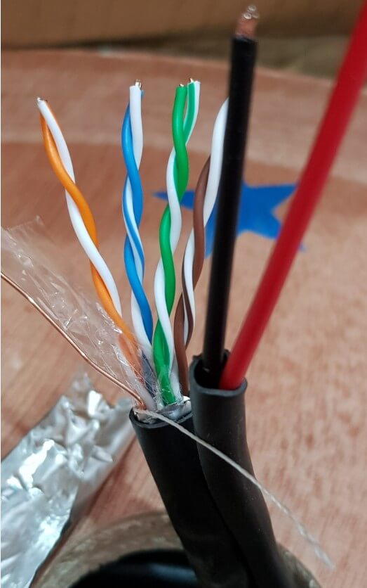 cap mang HDPRO CAT5e FTP + 2C Copper Outdoor