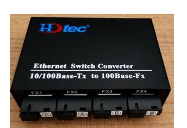 Converter ket hop 4 cong quang + 4 RJ45 100Mbps